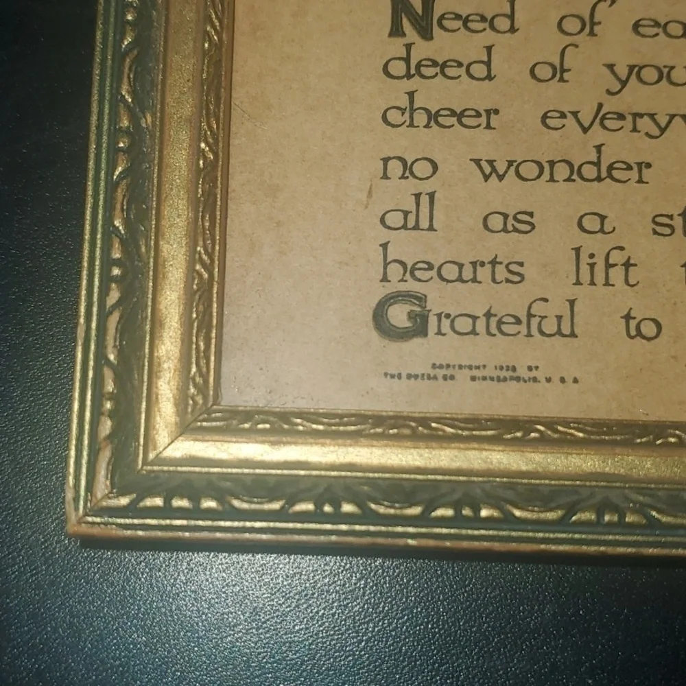 Vintage Framed Art with Mothers Poem 9x7x1/4 Perfect For Mother's Day Mom
